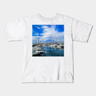 Sailing boats at a Greek Port Kids T-Shirt